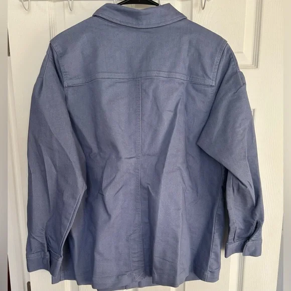 NWT AnyBody Stretch Twill Utility Jacket with Pockets Blue Ice Size LP - Picture 3 of 7